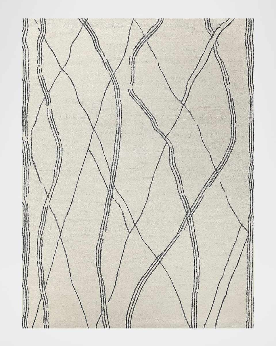 Tangiers Hand-Tufted Ivory/Black Rug, 5' x 8'